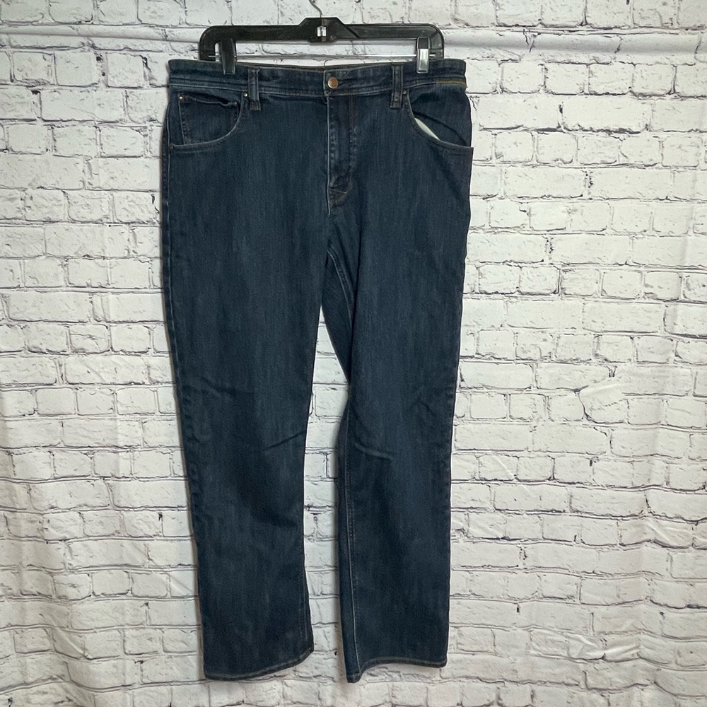 Marmot Men’s Pipeline Dark Blue 5 Pocket Straight Jeans Size 34, 30” Inseam